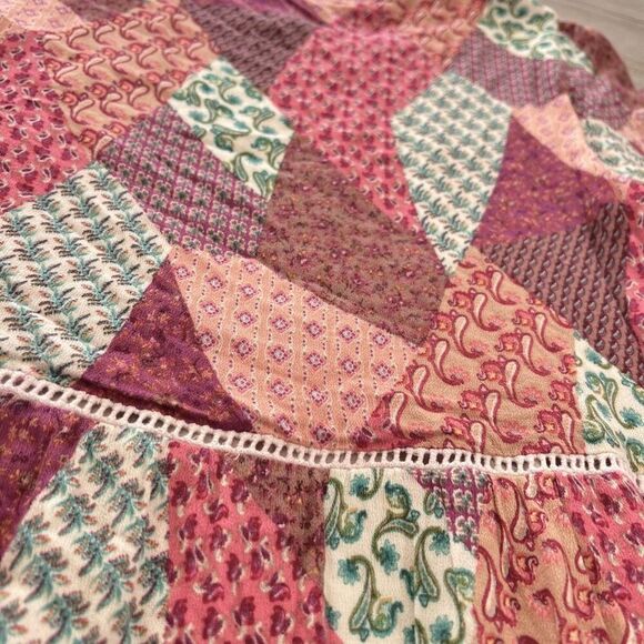 Nanette Lepore Womens Multicolor Patchwork Long Sleeve Boho Dress Size 10 - Picture 8 of 8